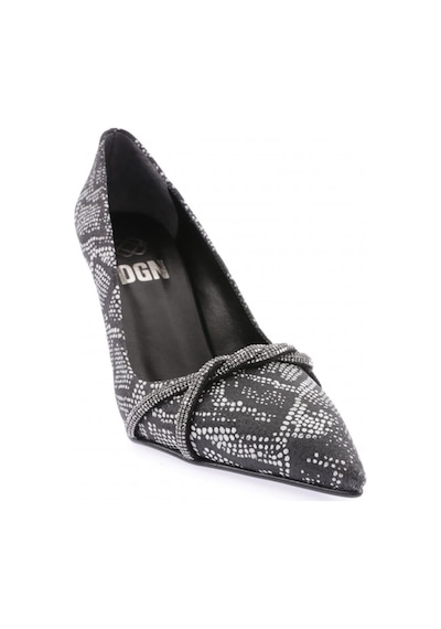 Dgn Akt-01-23y Kadin Silver Taşli Burgu Bantli Abiye Ayakkabi AKT-01-1563-R11294 Siyah