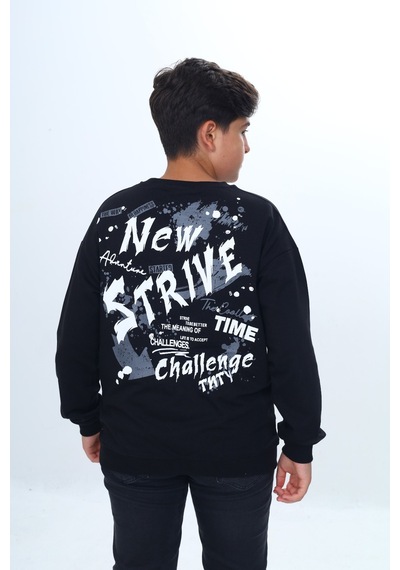 Toontoy Kids Toontoy Erkek Çocuk New Strıve Baskılı Sweatshirt Siyah