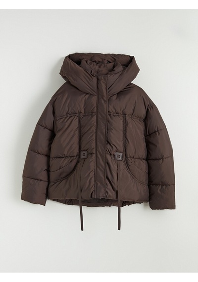 Lcw Modest Bordo Kapüşonlu Oversize Kadın Şişme Mont