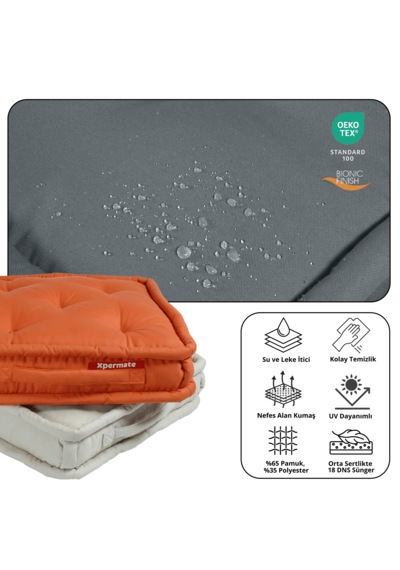 Xpermate Bisküvi Minder Petek Önü Fransız 55x55x14 Antrasit