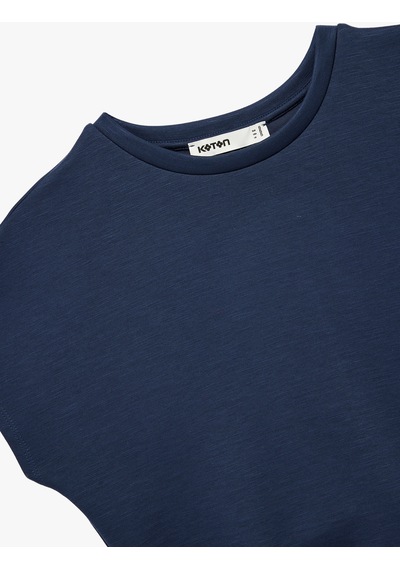 Koton Slim Fit Bisiklet Yaka Kolsuz Basic Tişört Lacivert 6wak50012uk Lacivert