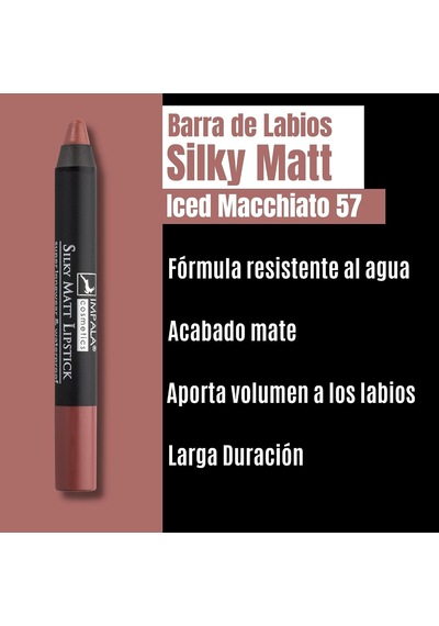 Dudak Kalemi - Silky Matt Lipstick - Uzun Süre Kalıcı & Suya Dayanıklı No 57 İced Macciato Çok Renkli