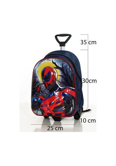 Erkek Çocuk Spiderman Motor Baskılı Çekçekli Anaokulu Kreş Okul Çantası