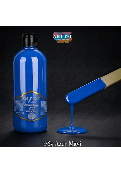 Kendinden Vernikli Plus Vernikli Akrilik Boyalar - 065 Azur Mavi Ahşap, Taş Tozu, Hobi, Dıy