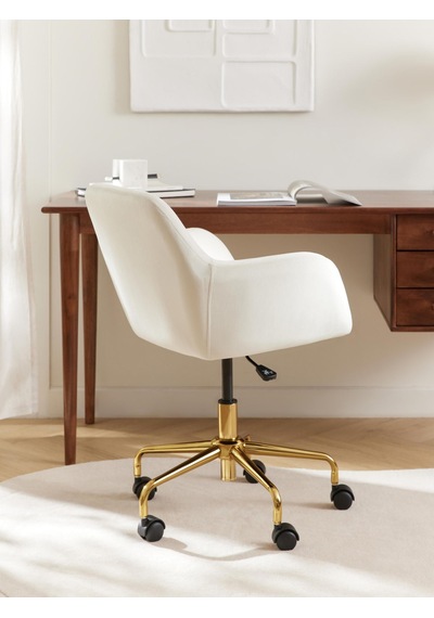 Westwing Bouclé Ofis Sandalyesi Lucie: Beyaz, Altın Ayaklı, Ayarlanabilir Beyaz - Altın 29 Westwing Bouclé Ofis Sandalyesi Lucie: Beyaz, Altın Ayaklı, Ayarlanabilir Beyaz - Altın 29