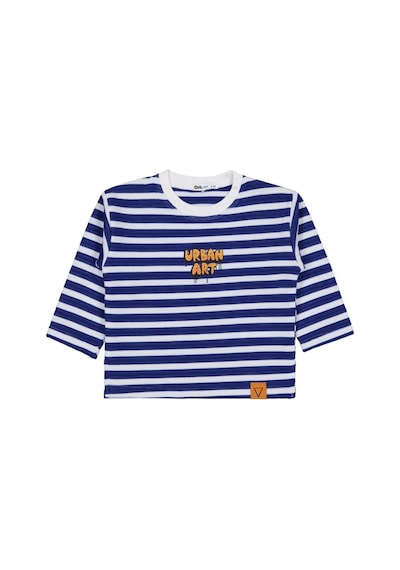 Civil Boys Urban Art Baskılı Çizgili 2-5 Yaş Sweatshirt Saks Mavisi