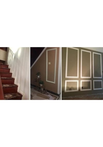 Beyaz Esnek Duvar Çıtası Dekoratif Yapışkanlı Çerçeve Süpürgelik (547640231)