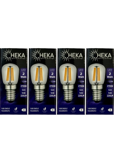 Heka 2w 22w 2700k Sarı Işık E14 Duylu Led Rustik Ampul 4 Adet
