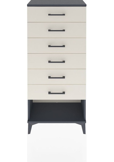 Arges Dolap 6 Çekmeceli 60x30x134 Antrasit-aytaşı Antrasit