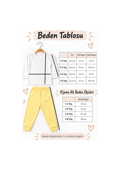 Pia Baby İsimli Kız Çocuk Pijama Takımı %100 Pamuk Penye İsme Özel Baskılı Kişiselleştirilebilir Pijama Seti 20214p14pi Krem
