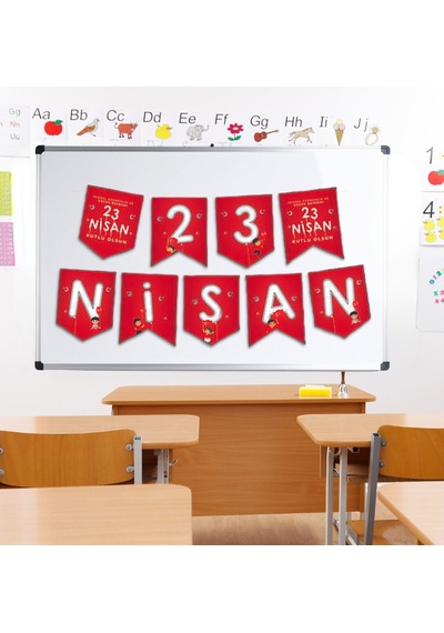 23 Nisan Zikzak Banner 23 Nisan Yazılı Flamalı Banner 1.25 M Sınıf, Okul Ve Etkinlik Süsleme "