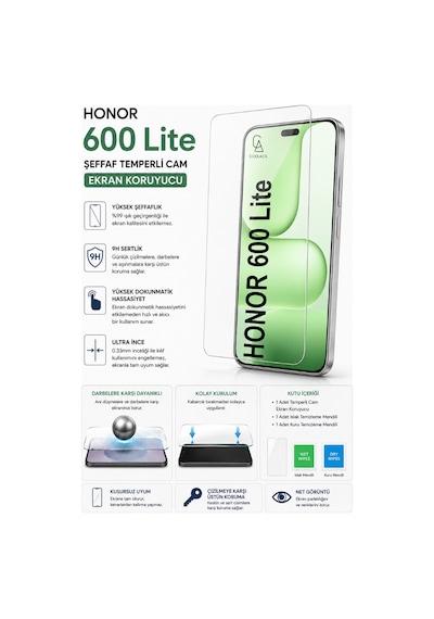 Honor 600 Lite Uyumlu Karbon Tasarım Silikon Telefon Kılıfı Ve Temperli Cam Ekran Koruyucu Koyu Yeşil