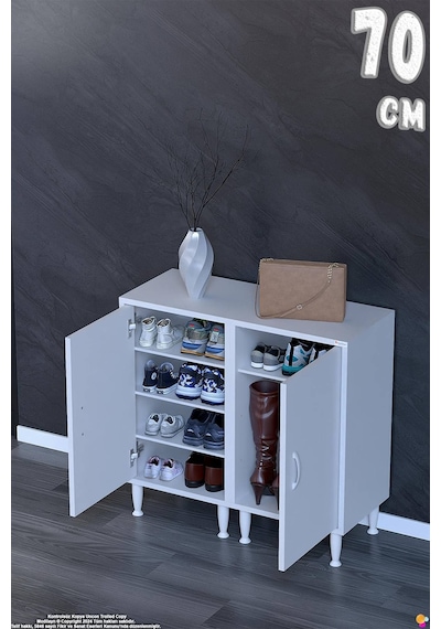 Modilayn Alba Ayakkabılık - Kapaklı 4 Raf 6 Bölmeli Dar Alanlar İçin Çok Amaçlı Dolap 70 Cm Beyaz Modilayn Alba Ayakkabılık - Kapaklı 4 Raf 6 Bölmeli Dar Alanlar İçin Çok Amaçlı Dolap 70 Cm Beyaz