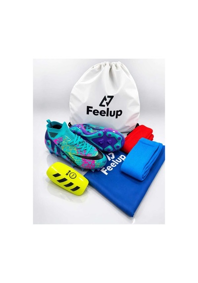 Football Laliga Pro Krampon 3'lü Set+çanta+çorap+tekmelik Mavi