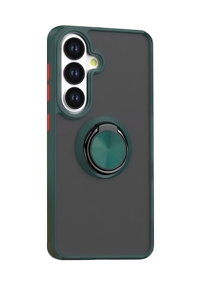 Samsung Galaxy Uyumlu - S26 Montreal Yüzüklü Silikon Kapak - Yeşil