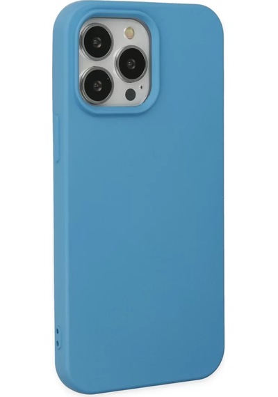 Newface Apple İphone 14 Pro Kılıf Nano İçi Kadife Silikon - Mavi