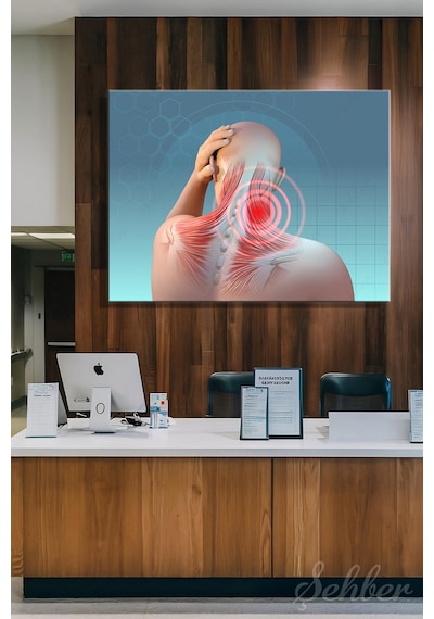 İnsan Boynunun Arka Anatomik Yapısı 3d Dijital Bir İllüstrasyon Yatay Kanvas Tablo 4058 Çok Renkli