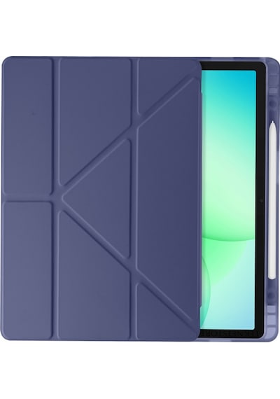 Samsung Galaxy Tab A11 Plus 2025 Kılıf Uyumlu Standlı Kalem Bölmeli Akıllı Trifolding Kapak Sm-x230 Lacivert