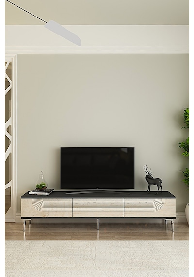 Tsa1805ats - Meyra Tsa180 Tv Stand, Tv Sehpası Ve Tv Ünitesi Antrasit-traverten-sılver 180cm Tsa1805ats - Meyra Tsa180 Tv Stand, Tv Sehpası Ve Tv Ünitesi Antrasit-traverten-sılver 180cm