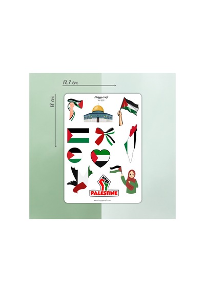Free Palestine - Özgür Filistin Temalı Sticker Seti - A5 Standart