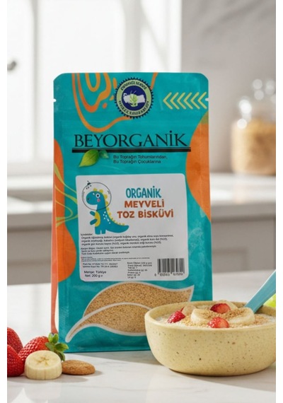 Organik Meyveli Toz Bisküvi 200gr