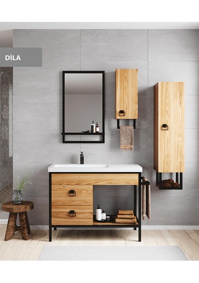Denko Dila 32 Cm Mdf Banyo Boy Çamaşır Dolabı Çok Renkli