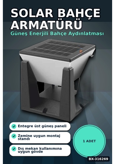 Solar Bahçe Armatürü 75w 6500k Işık Ip65 Mekan Lambası 1 Adet Bx-316269 11