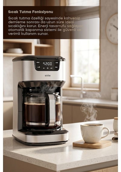 Scm-9041 Otomatik Zaman Ayarlı Xl 14 Fincan Filtre Kahve Makinesi Dijital Göstergeli