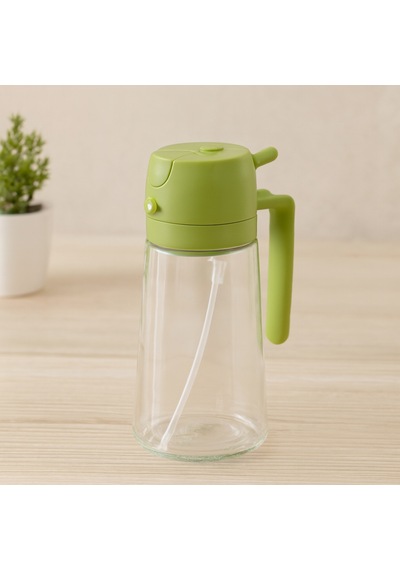 Cam Yağdanlık 450 Ml - 2in1 Sprey & Akıtmalı Kilitli Kapak
