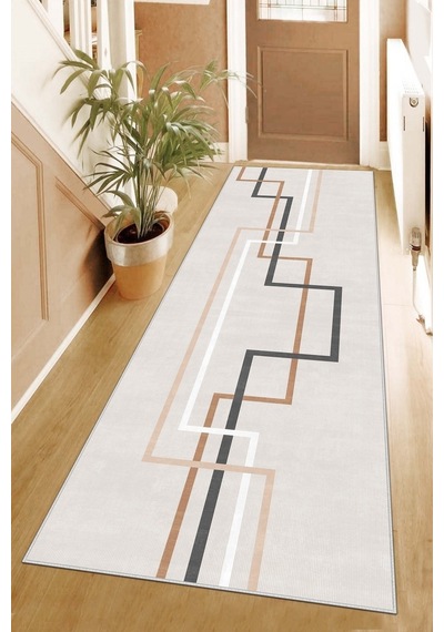 West Home Makinede Yıkanabilir Kaymaz Taban Leke Tutmaz Modern Kesme Yolluk Mutfak Yolluk Halı Yolluk Wh 582 Beige Yolluk