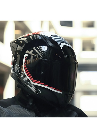 Siyah Cam + Ls2 Rapid 2 Race Extra Kask Beyaz - Kırmızı