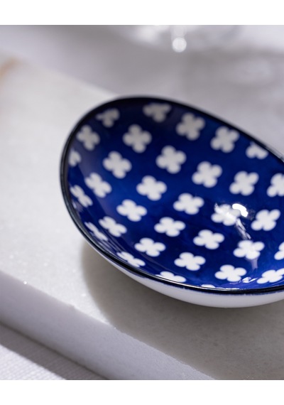 Reve Bleu Raye Oval Tabak - 15 Cm - Mavi/beyaz 8684427225813 Çok Renkli