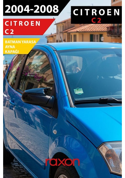 Citroën C2 2004 2008 Batman & Yarasa Ayna Kapağı Parlak Piano Black Sport