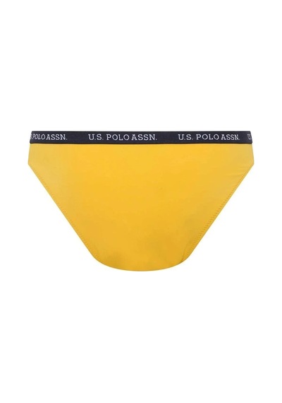 U.S. Polo Assn. Kadın Sarı Kalın Kenarlı Lastikli Bikini Alt Sarı