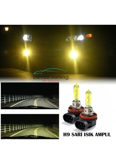 H9 Jdm Süper Sarı Işık Far Ampul 12V 100-55W