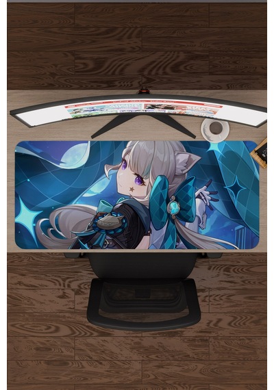 Lynette Genshin Impact Anime Oyuncu V4 - 90x40 Xxl Gaming Mouse Pad Fare Altlığı