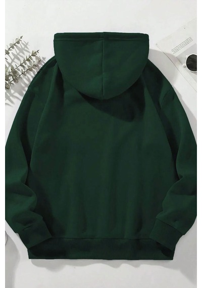 Medinenur Unisex Malibu Baskılı Sweatshirt Yeşil