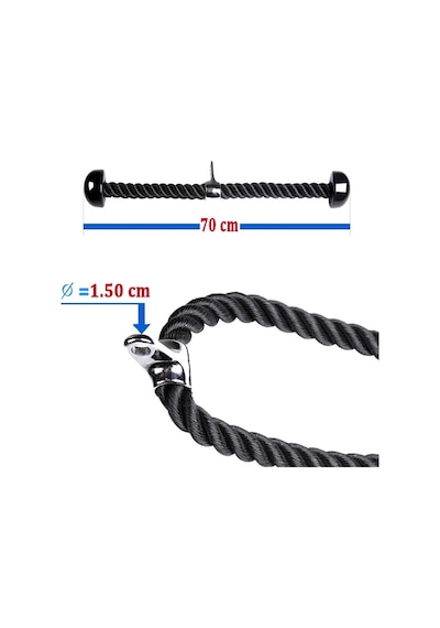 Xtreme Fitness Triceps Halatı Siyah