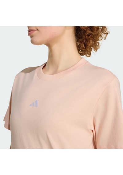 Adidas Essentials Small Logo Cotton Kadın T-shirt Ke0429 Pudra