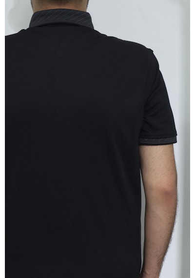 Santa Dmc Tekstil Erkek Düz Spor Kesim Normal Kalıp Polo Yaka T-shirt Siyah