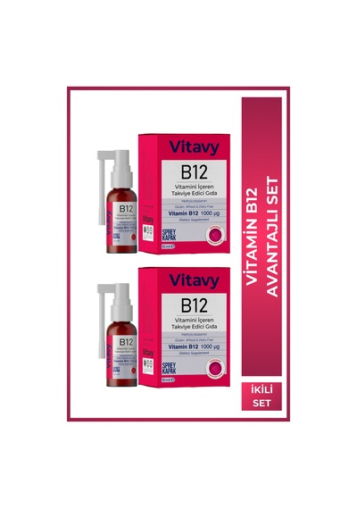 Vitavy Methylcobalamin B12 Vitamini Sprey 1000 Mcg 75 Puff 2 x 10 ML