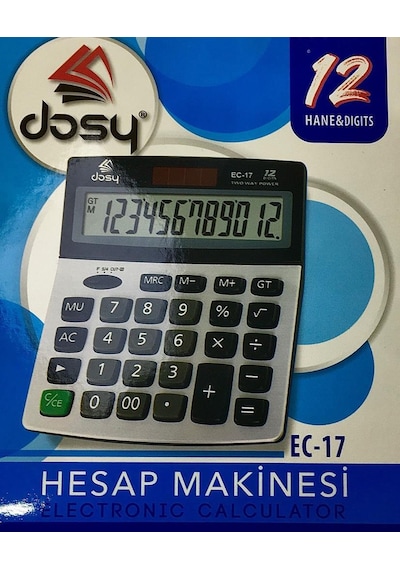 Dosy Hesap Makinesi Masaüstü 12 Hane Ec-17 Çok Renkli