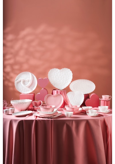 Karaca Pink Love Porselen Tuzluk Biberlik Beyaz Beyaz