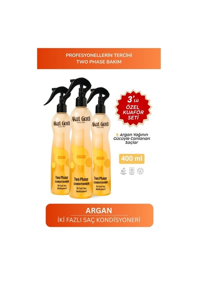 Çift Fazlı Argan İçerikli Fön Suyu 400ml.3'lü Özel Set