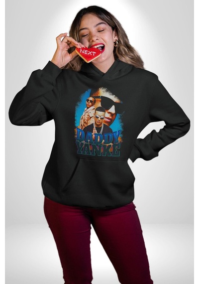Daddy Yanke Kadın Erkek Siyah Kapüşonlu Sweatshirt Hoodie Siyah