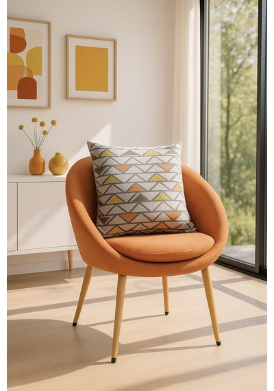 Desenli Elyaflı Minder Gri 45x45 Gri
