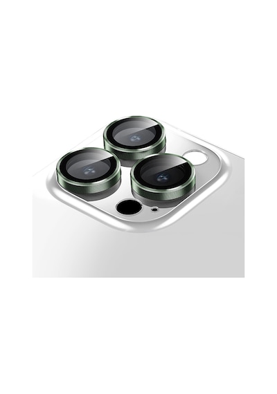 Buff Apple Uyumlu iPhone 13 Pro / 13 Pro Max Kamera Metal Lens Koruyucu Koyu Yeşil