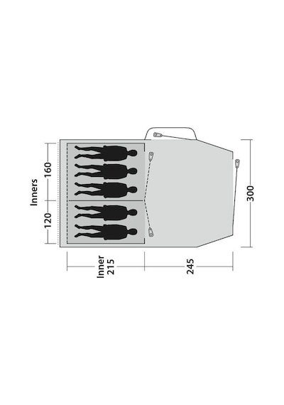 Outwell Springwood 5sg 14m² Blackroom 2+1 Odalı 5 Kişilik Yüksek Aile Çadırı 111306 Çok Renkli