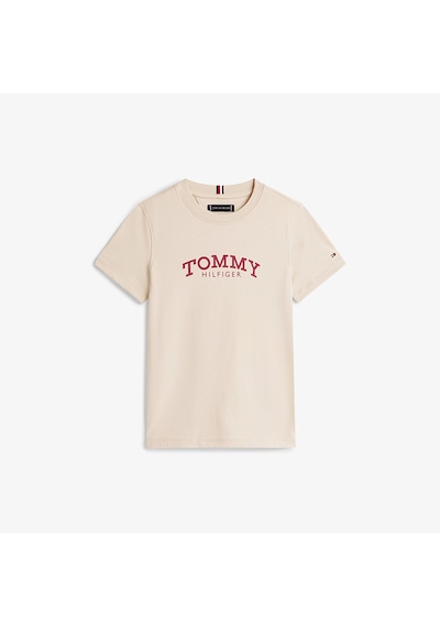 Tommy Hilfiger Monotype Print Graphic Çocuk Bej T-shirt Kb0kb10051 Bej