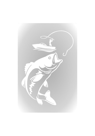 Beyaz Balıkçı Sticker Fisherman Oto Araba Sticker